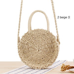 Round Straw Bag Handmade Rattan Woven