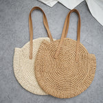 Round Straw Beach Bag