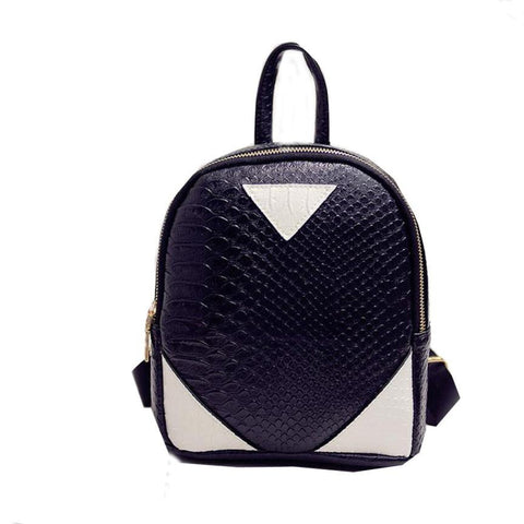Women Leather Backpack Concise Serpentine