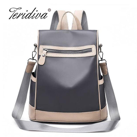 Preppy Style Women Backpack Oxford Cloth