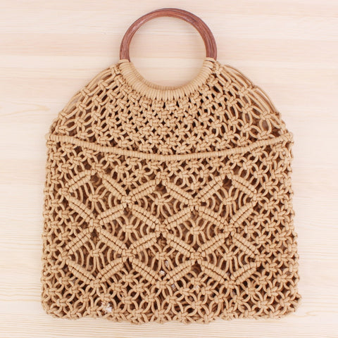 Cotton Rope Hollow Straw Bag