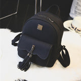 Tassel Women Leather Backpack Minimalist