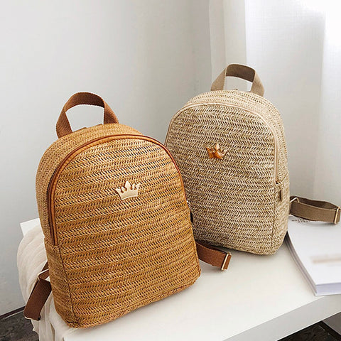 Backpack School Rattan Bag