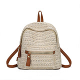Women Straw Rattan Woven Travel Backpacks